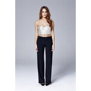 MLV Kiki Beaded Bustier Crop Top Pewter